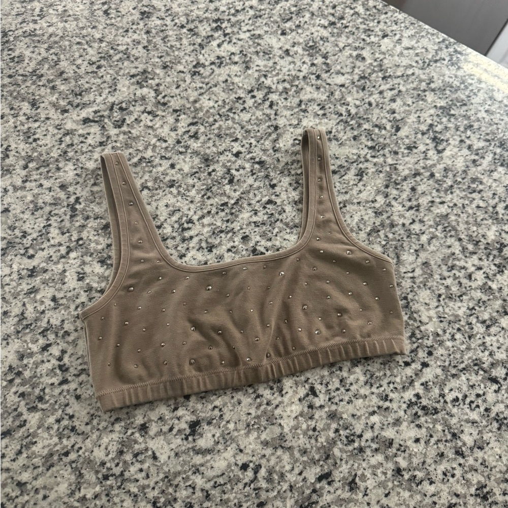 SKIMS Brown Bra with Subtle Sparkle - Picture 3 of 4